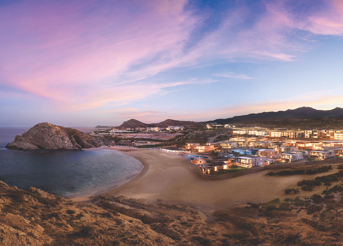 Montage Los Cabos aerial beach view at dusk